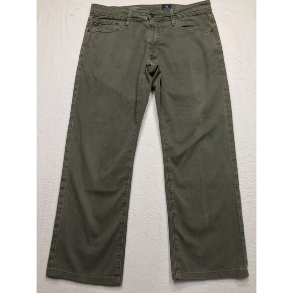 ADRIANO GOLDSCHMIED Graduate Jean Men 34x34 (36x26 hemmed) Olive Green Tailored - Picture 1 of 16